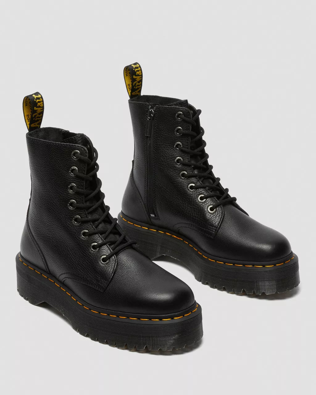 Jadon III Pisa Leather Platform Boots - Black