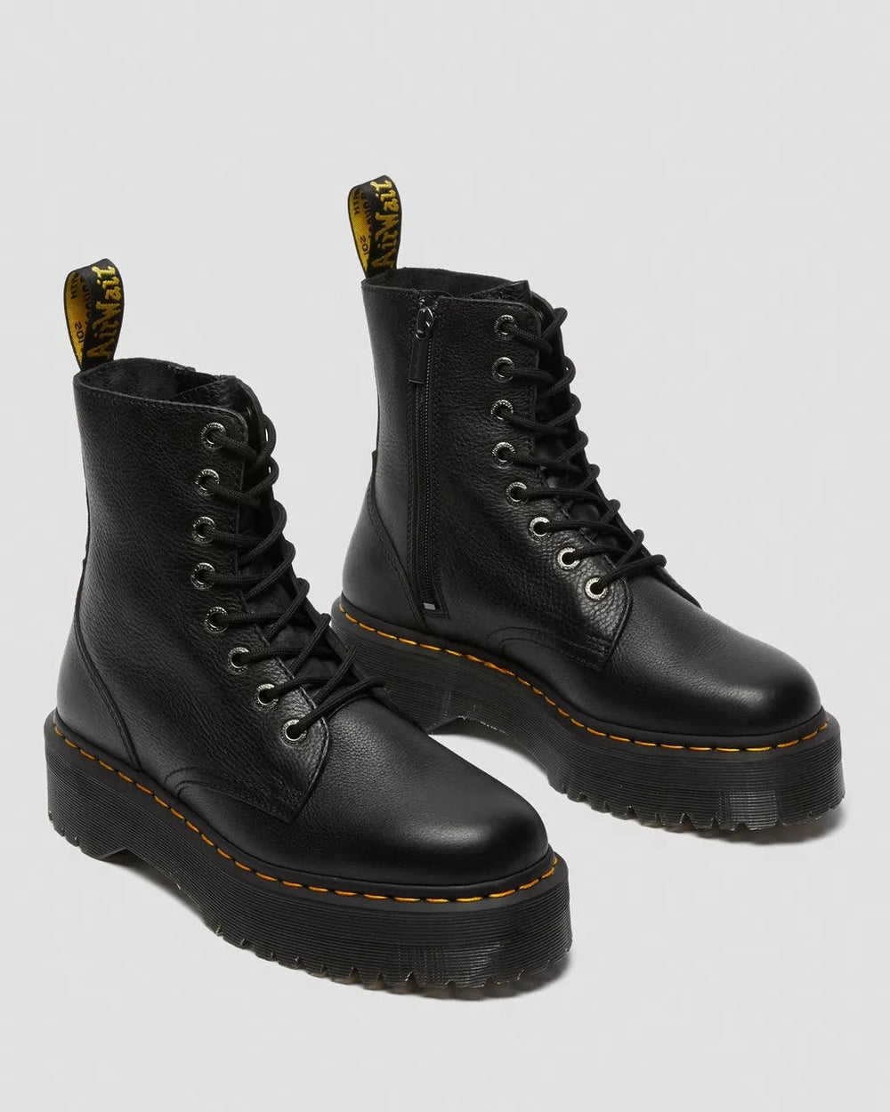Jadon III Pisa Leather Platform Boots - Black