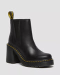 Spence Leather Flared Heel Chelsea Boots - Black