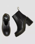 Spence Leather Flared Heel Chelsea Boots - Black
