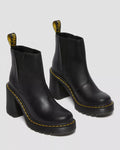 Spence Leather Flared Heel Chelsea Boots - Black