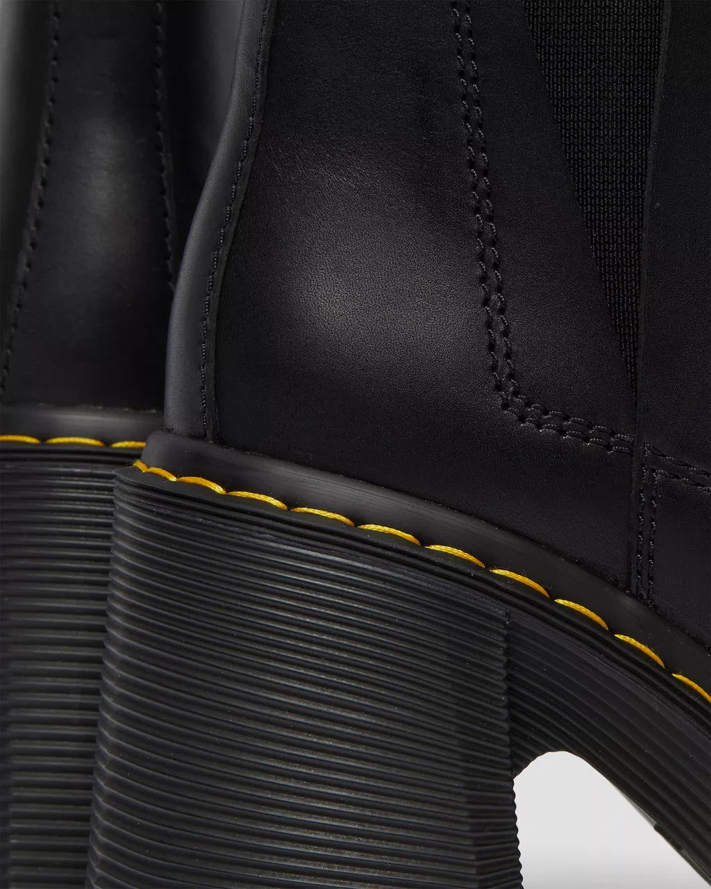 Spence Leather Flared Heel Chelsea Boots - Black