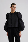 Zoey Double Pouf Sleeve Blouse - Svart