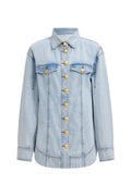 Tia Fitted Denim Shirt - Ljusblå