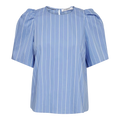 Terancc Stripe Ss Blouse - Pale Blue