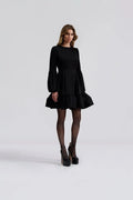 Jasmine Ruffled Mini Dress - Black