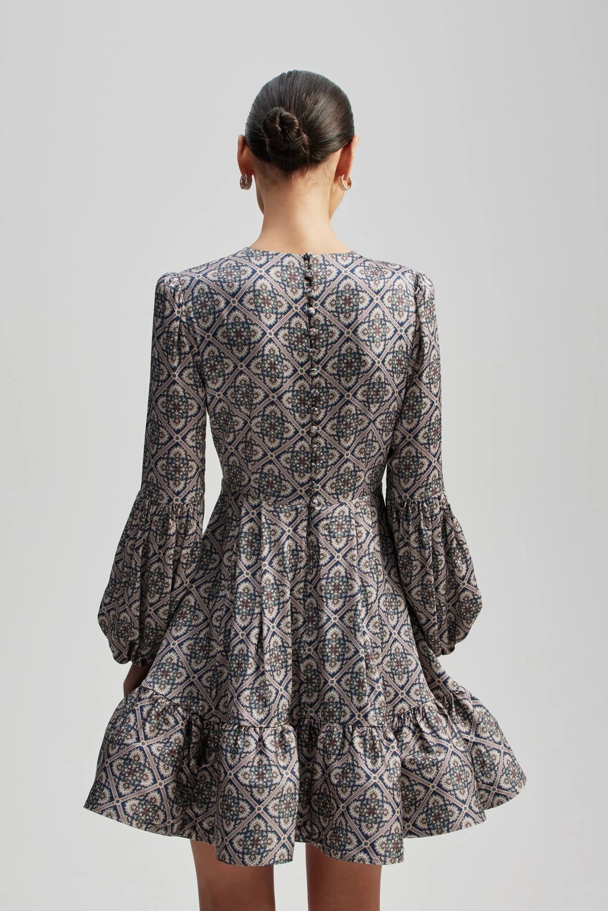 Jasmine Ruffled Mini Dress - Tile