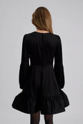 Jasmine Ruffled Mini Dress - Black