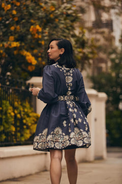 Mathilde Belted Printed Mini Dress - Tile