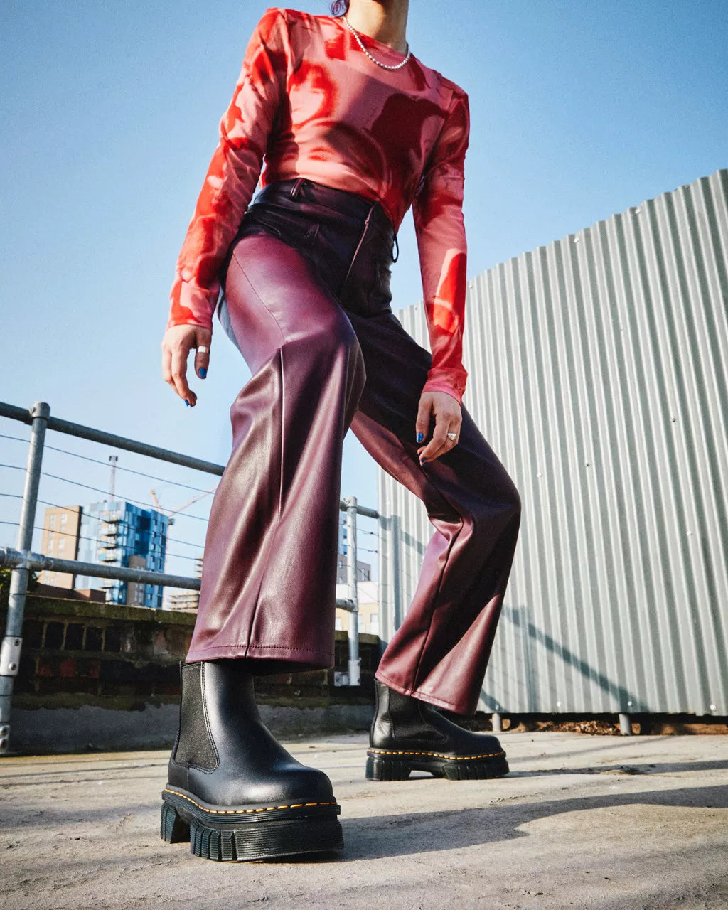 Audrick Nappa Leather Platform Chelsea Boots - Black Nappa