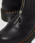 Jetta Zipped Leather Platform Boots - Black Sendal