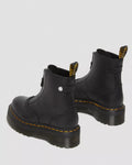 Jetta Zipped Leather Platform Boots - Black Sendal