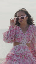 Kelly Mini Dress - Pink Hollyhock