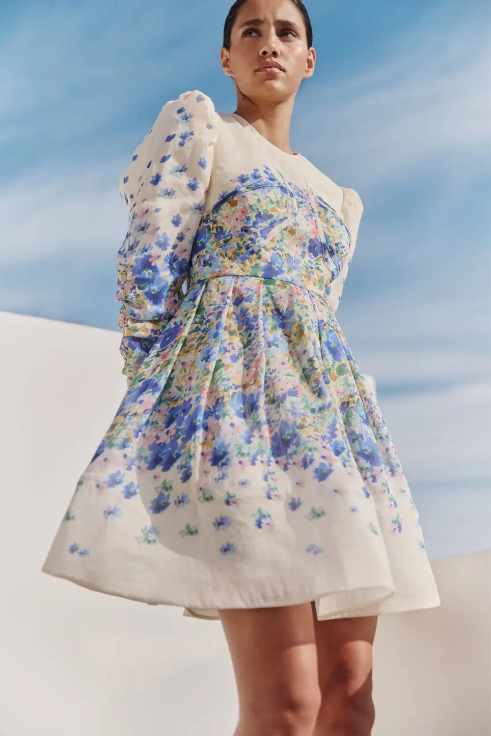 Leoni Silk Blend Mini Dress - Ditsy