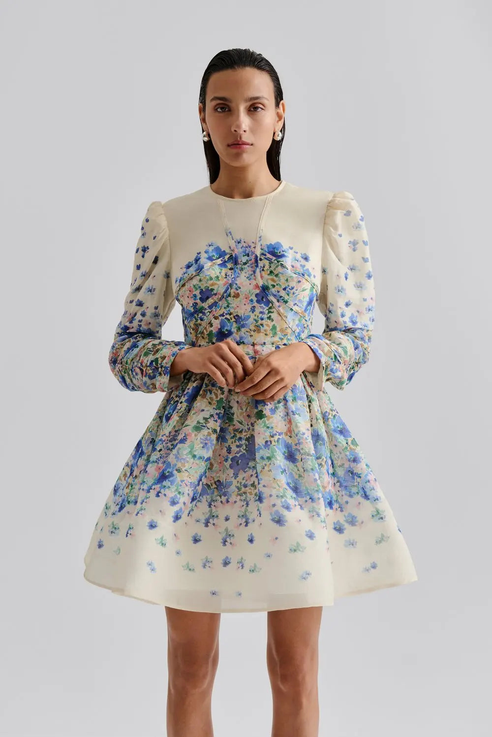 Leoni Silk Blend Mini Dress - Ditsy