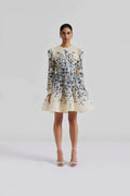 Leoni Silk Blend Mini Dress - Coastal Florals