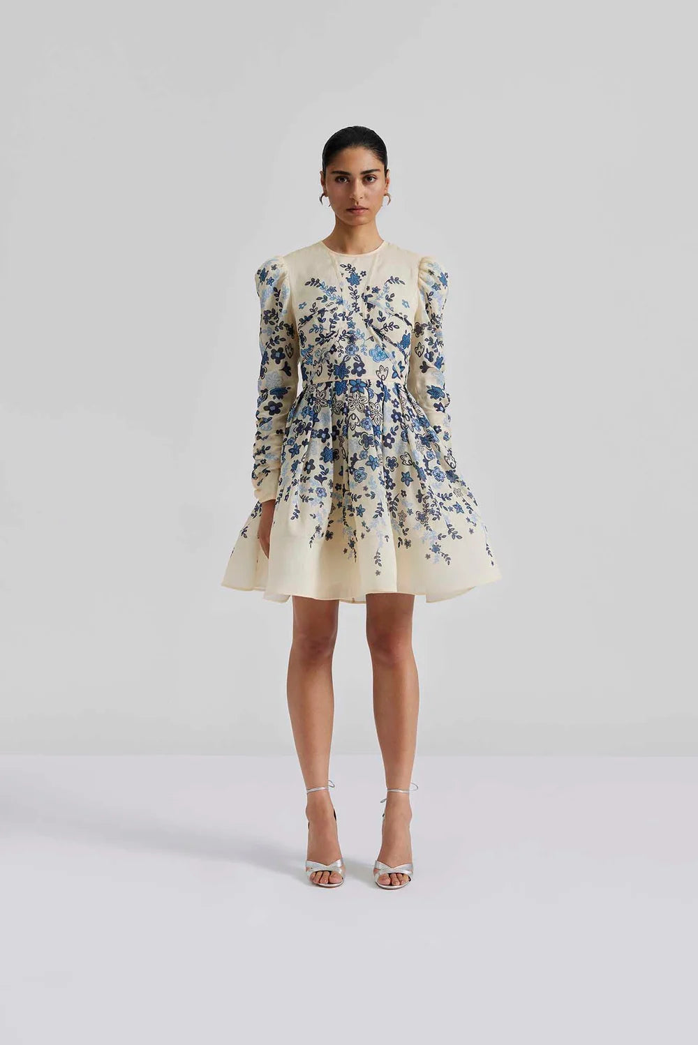 Leoni Silk Blend Mini Dress - Coastal Florals