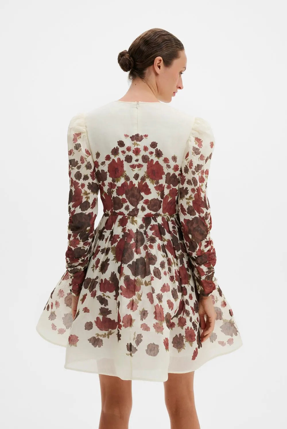 Leoni Silk Blend Miniklänning - Wine Peony