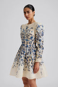Leoni Silk Blend Mini Dress - Coastal Florals