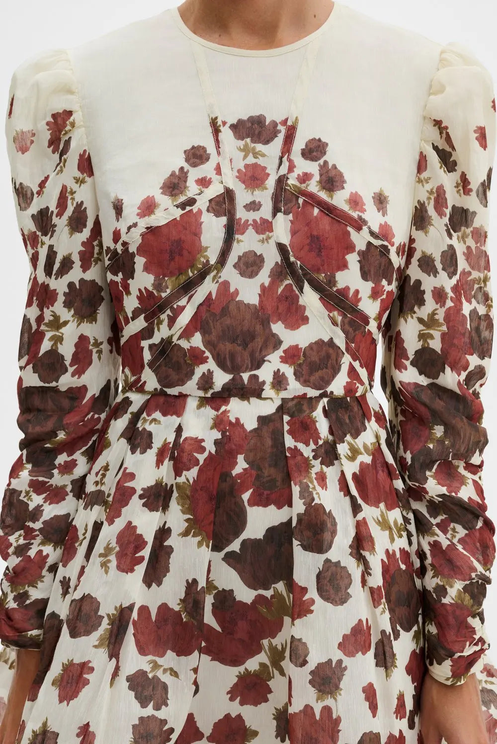 Leoni Silk Blend Miniklänning - Wine Peony