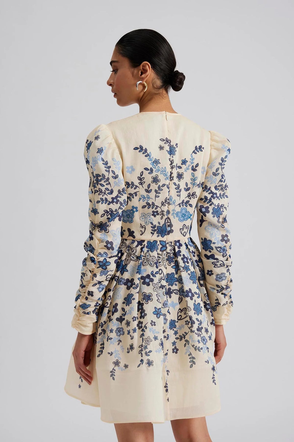 Leoni Silk Blend Mini Dress - Coastal Florals