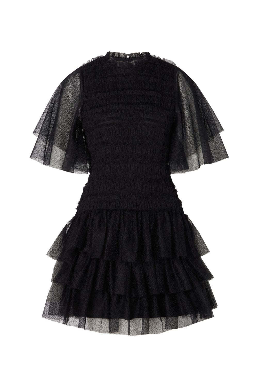 Minnie Short Sleeve Lace Mini Dress - Svart