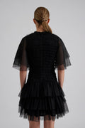 Minnie Short Sleeve Lace Mini Dress - Svart
