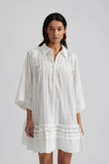 Ester Embroidered Cotton Mini Dress - White