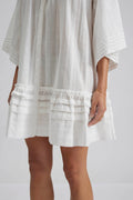 Ester Embroidered Cotton Mini Dress - White