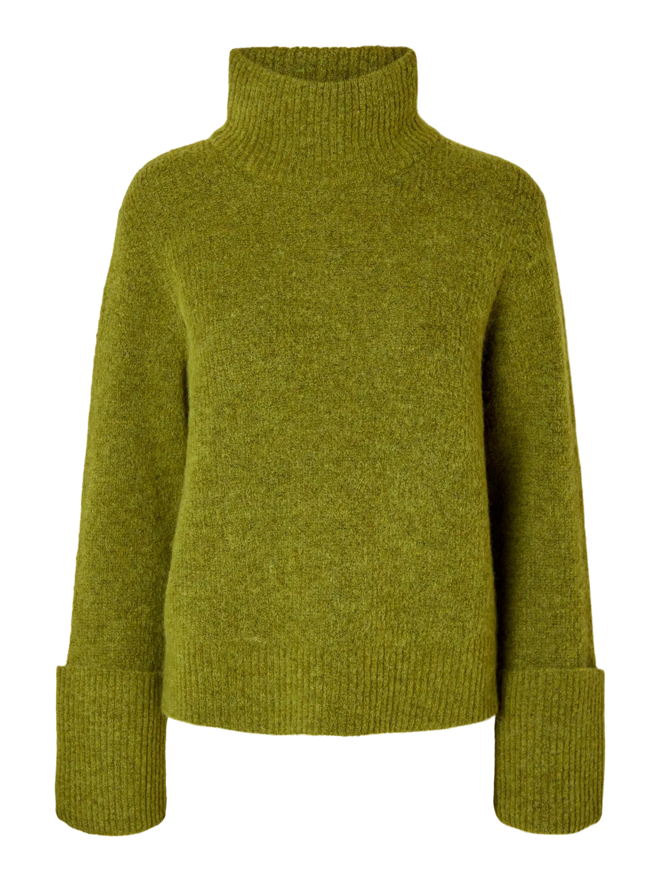 Sia Ras Ls Knit High Neck - Cardamom Seed Melange