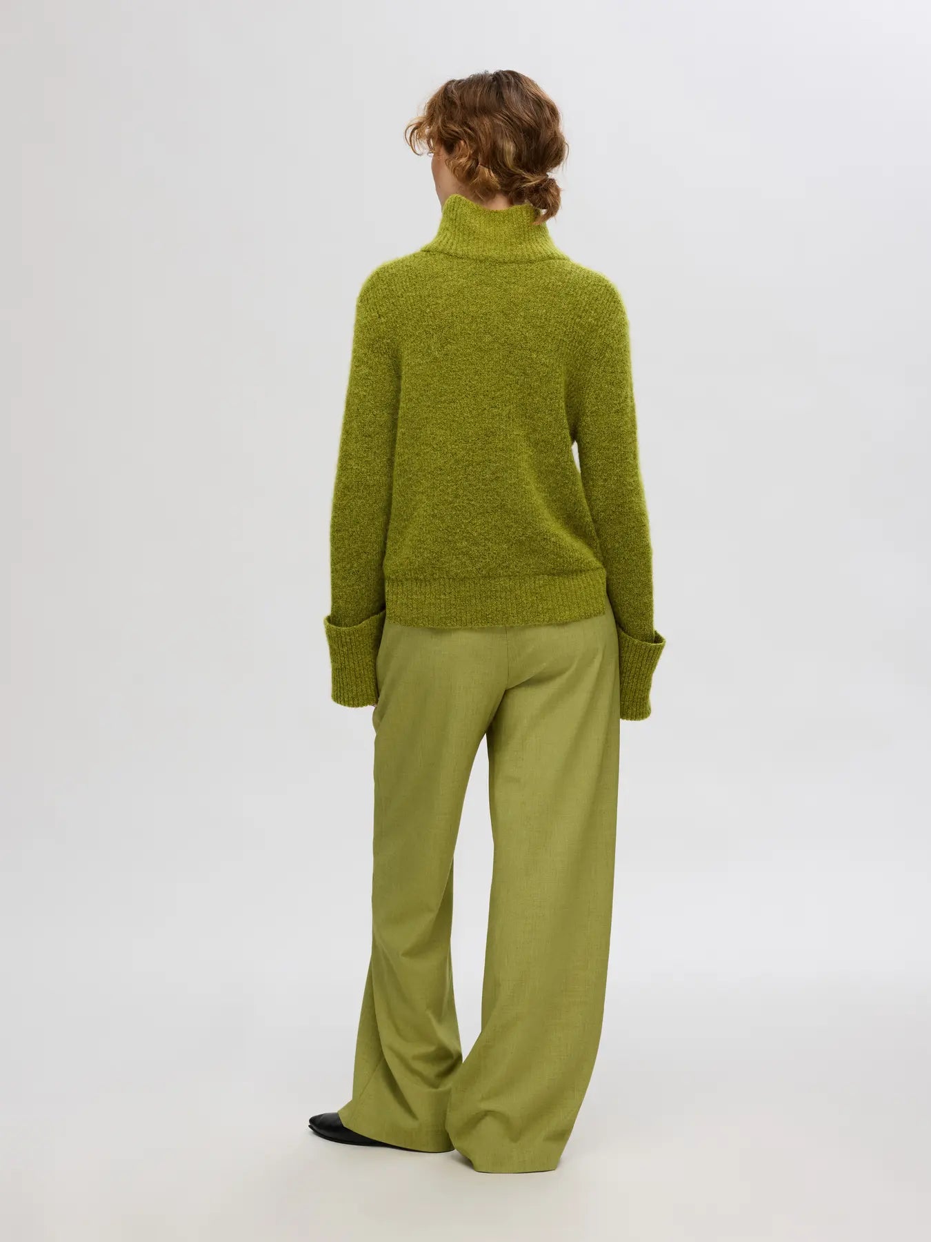 Sia Ras Ls Knit High Neck - Cardamom Seed Melange