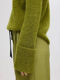 Sia Ras Ls Knit High Neck - Cardamom Seed Melange