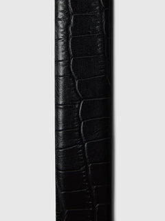 Iona Leather Belt - Black Croco
