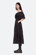 Loren Solid Off Shoulder Dress - Black
