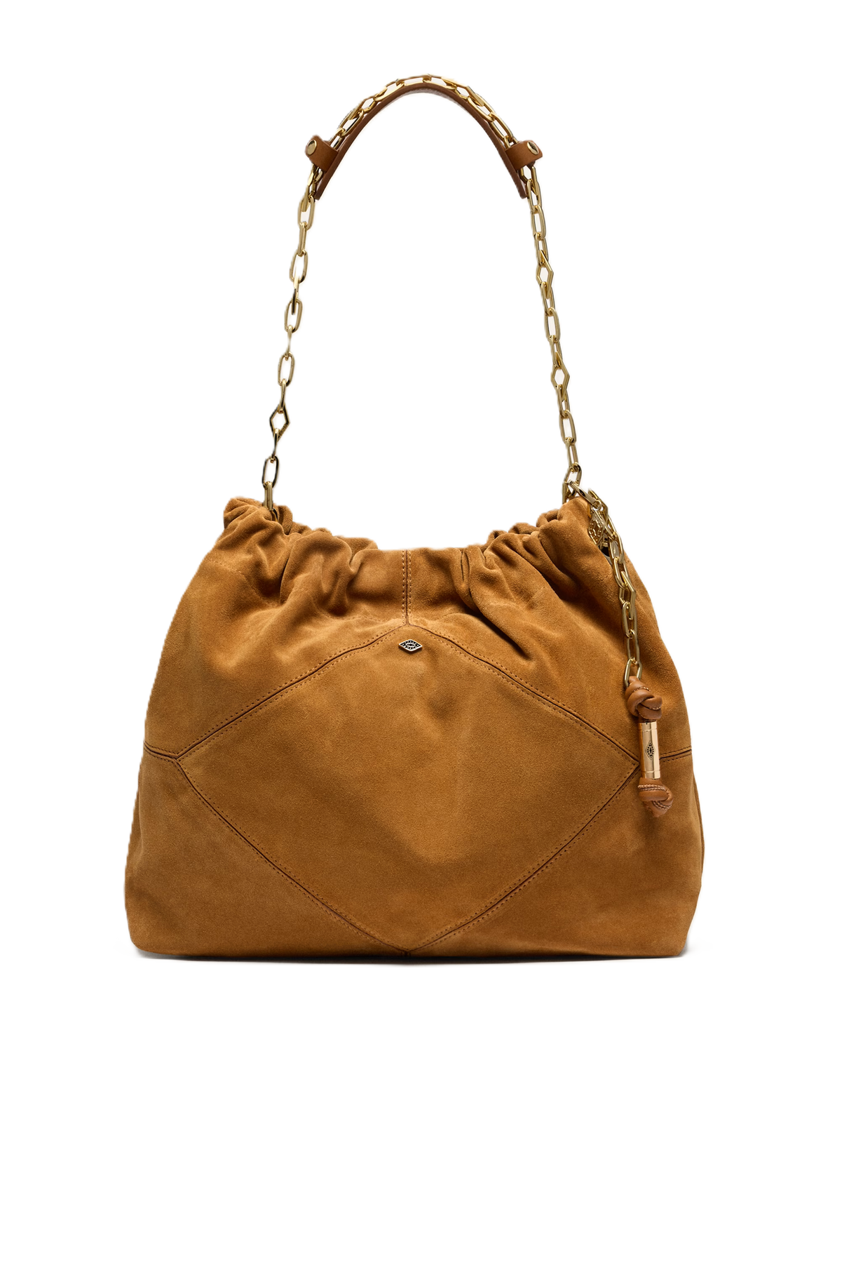 BA&SH Bag M Suede June Tote - Cognac