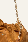 BA&SH Bag M Suede June Tote - Cognac