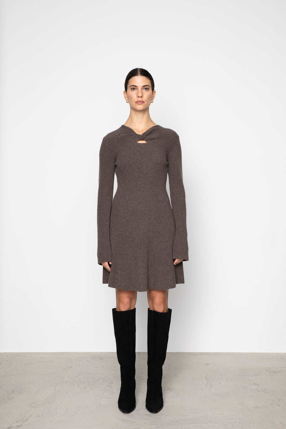 Myla Dress - Dark Taupe Melange