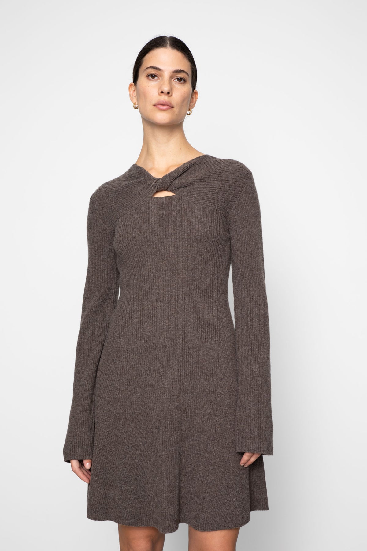 Myla Dress - Dark Taupe Melange