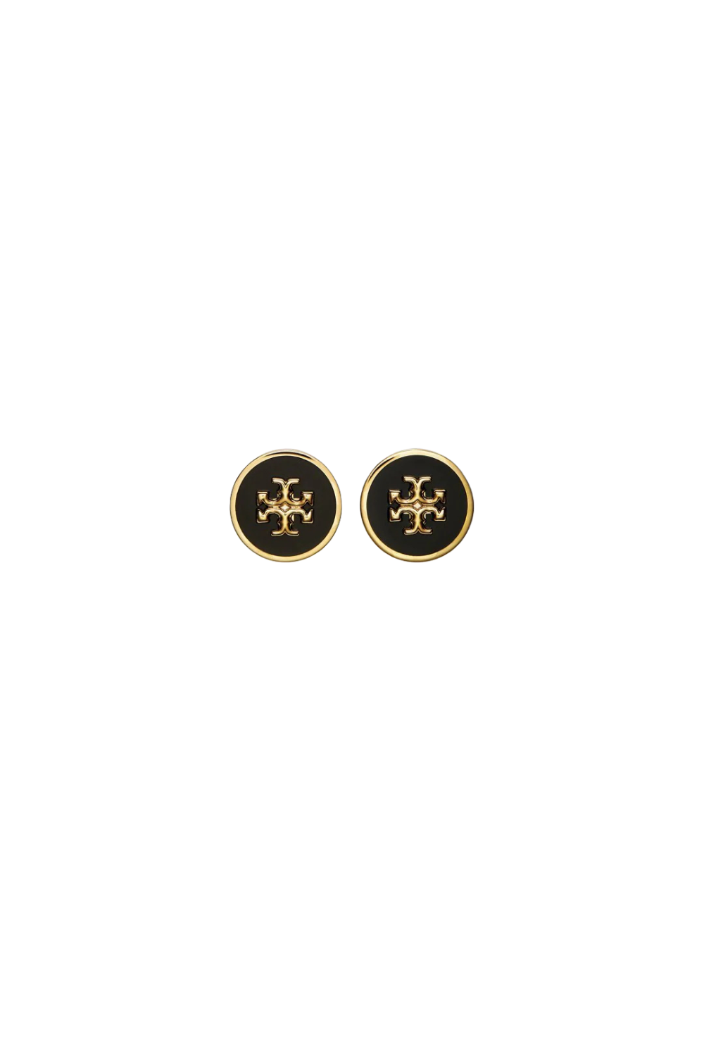 Icon Enamel Stud Earrings - Tory Gold/Black