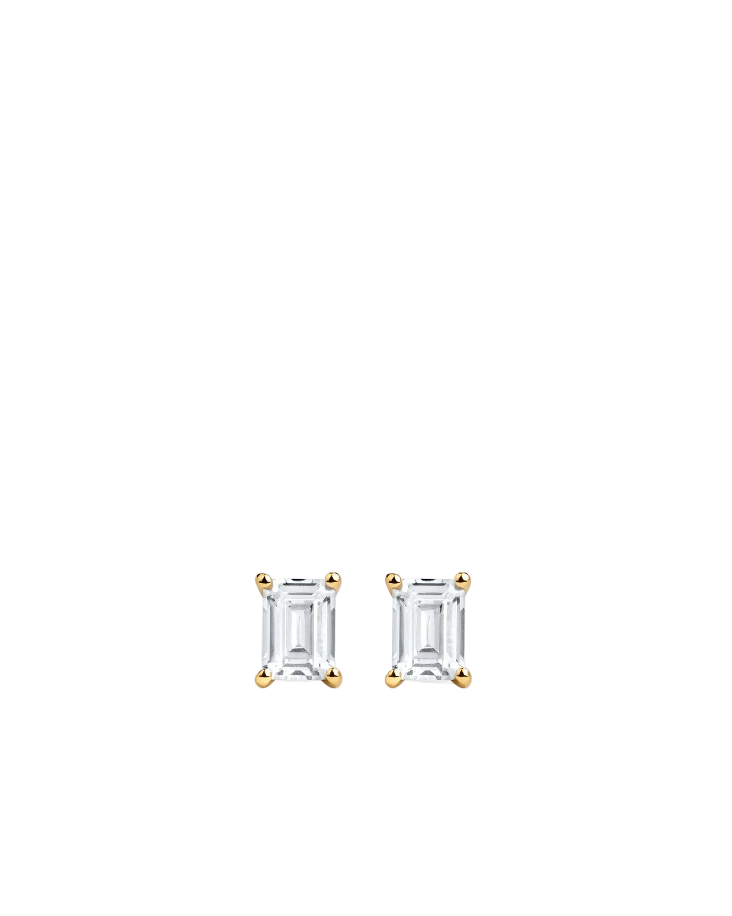 Emerald Stud Earrings - Guld