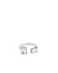 Double Emerald Ring - Silver