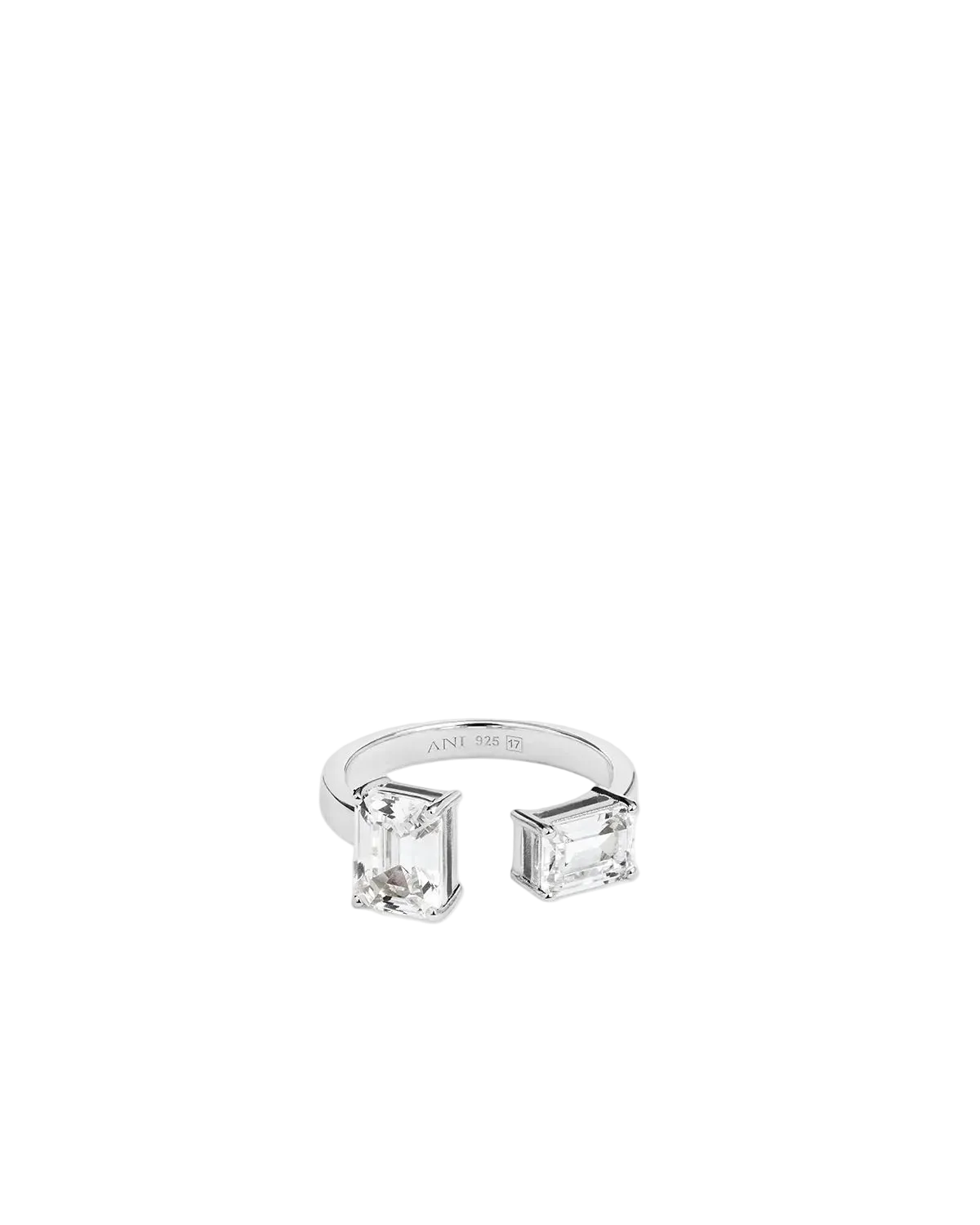 Double Emerald Ring - Silver