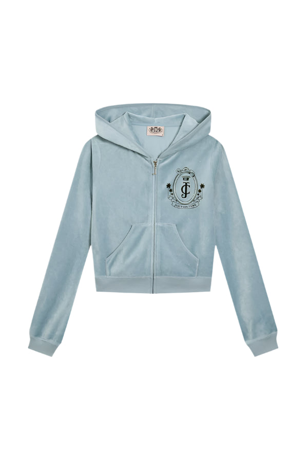 Heritage Palm Tree Crest Robyn Hoodie - Dusk Blue