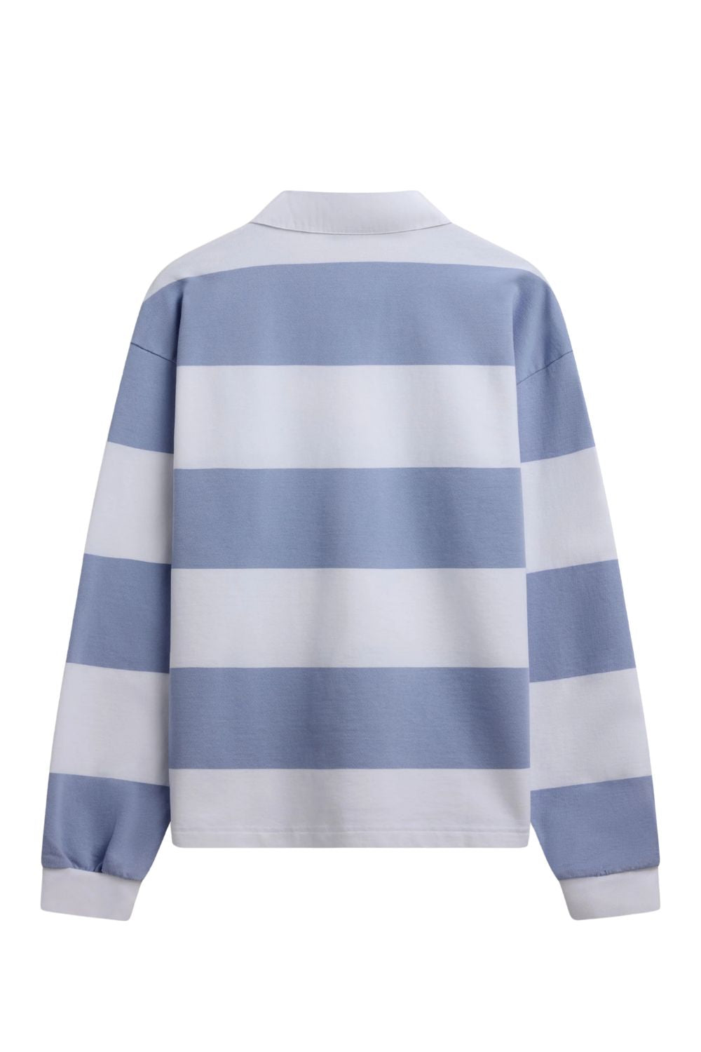 W. Thin Cotton Rugby Shirt - White And Vintage Blue Stripes