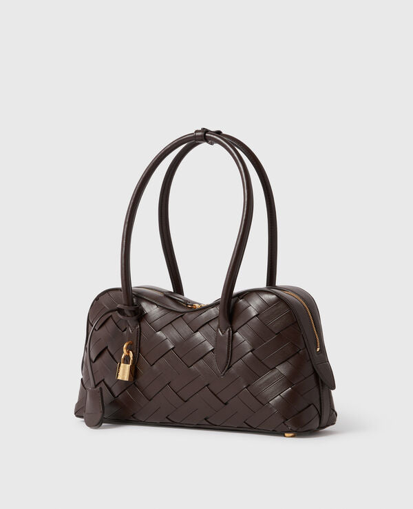 Ryder Woven Shoulder Bag - Chocolate Brown