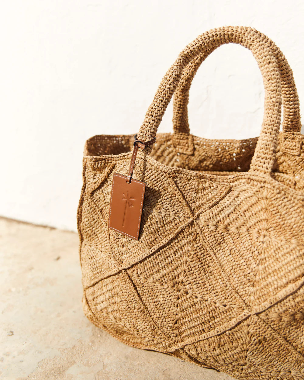Sunset Bag Large - Tan Crochet
