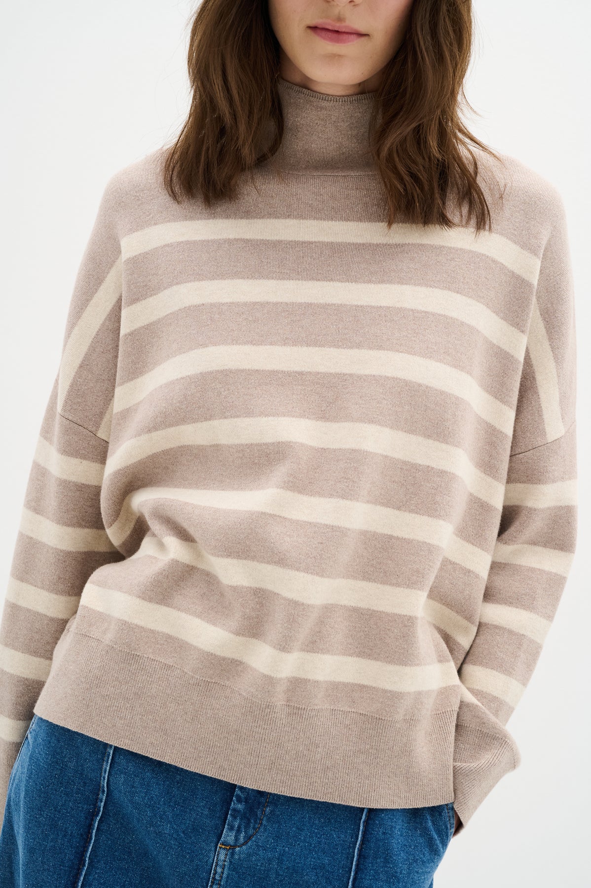 TenleyIW Turtleneck Pullover - Sandy Grey Melange/Haze
