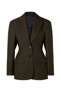 Ella Tailored Peplum Blazer - Olive
