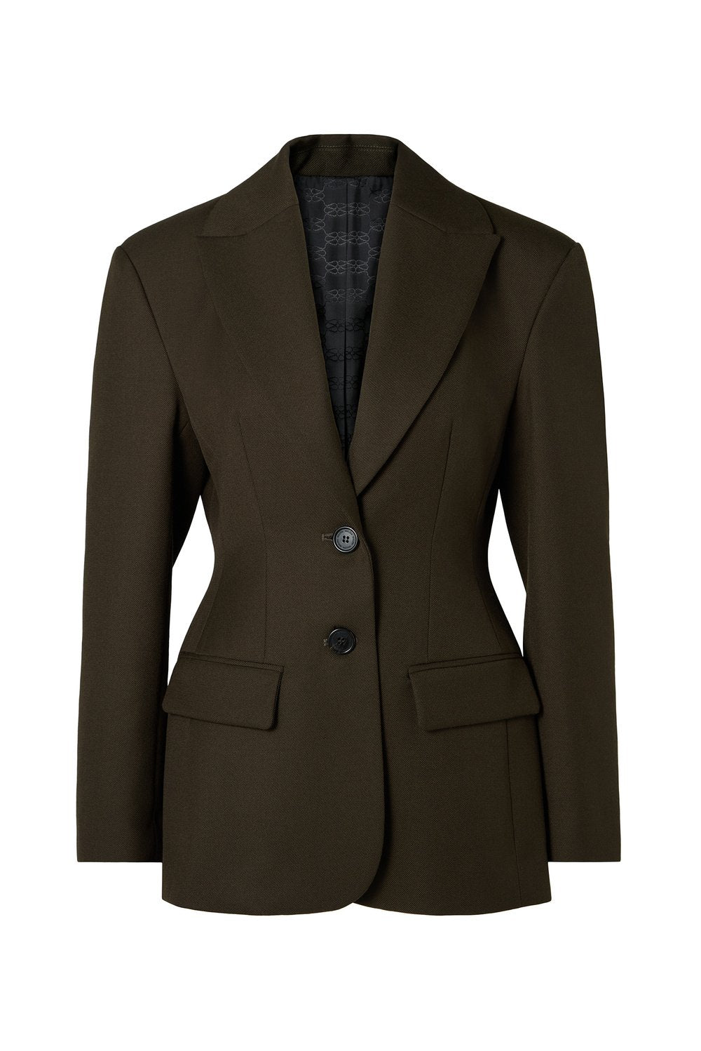 Ella Tailored Peplum Blazer - Olive