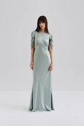 Louise Draped Back Maxiklänning - Sage